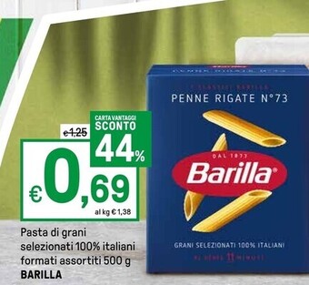 Iper La Grande Barilla pasta di grani selezionati 100% italiani offerta