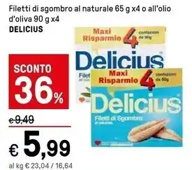 Iper La Grande Delicius filetti di sgombro al naturale offerta