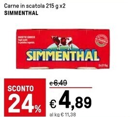 Iper La Grande Simmenthal carne in scatola offerta