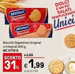 Iper La Grande Mcvitie's biscotti digestives original offerta