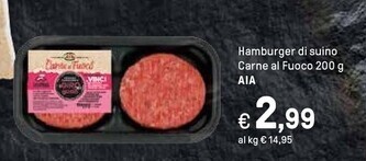Iper La Grande Aia hamburger di suino carne al fuoco offerta