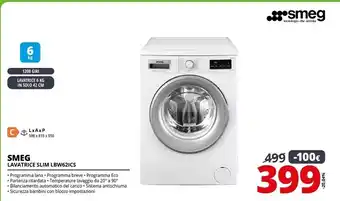 Comet Smeg lavatrice slim lbw62ics offerta