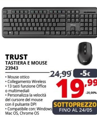 Comet Trust tastiera e mouse 23943 offerta