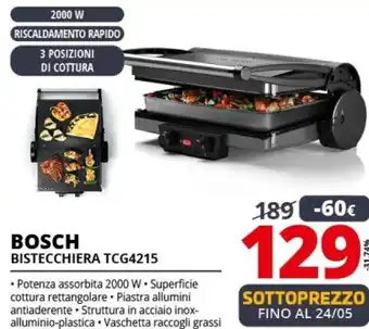 Comet Bosch bistecchiera tcg4215 offerta