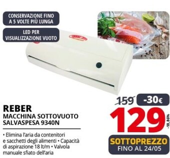 Comet Reber macchina sottovuoto salvaspesa 9340n offerta
