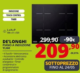 Comet De longhi piano a induzione yli60 offerta