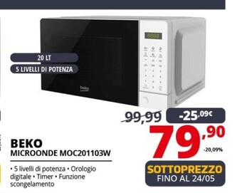 Comet Beko microonde moc201103w offerta