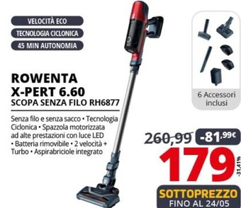 Comet Rowenta x - pert 6.60 scopa senza filo rh6877 offerta