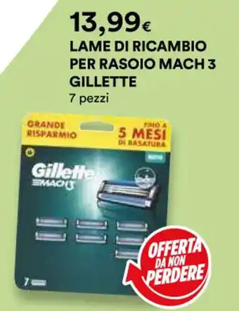 Ipercoop LAME DI RICAMBIO PER RASOIO MACH 3 GILLETTE 7 pezzi offerta