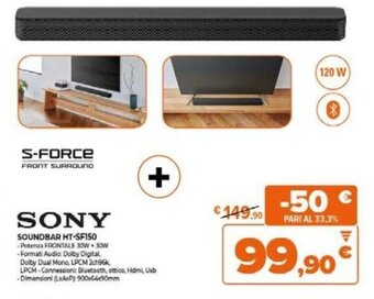 Expert SONY SOUNDBAR HT-SF150 offerta