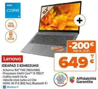 Expert Lenovo IDEAPAD 3 82H802UHIX offerta