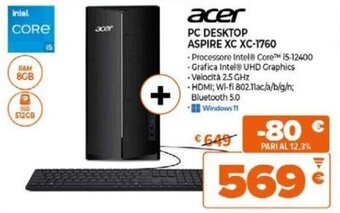Expert acer PC DESKTOP ASPIRE XC XC-1760 offerta