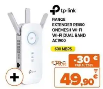 Expert →tp-link RANGE EXTENDER RE550 ONEMESH WI-FI WI-FI DUAL BAND AC1900 offerta