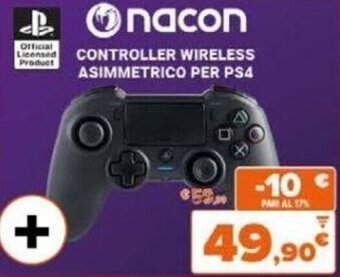 Expert nacon CONTROLLER WIRELESS ASIMMETRICO PER PS4 offerta