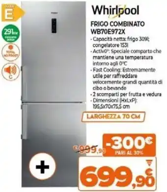 Expert Whirlpool FRIGO COMBINATO WB70E972X offerta