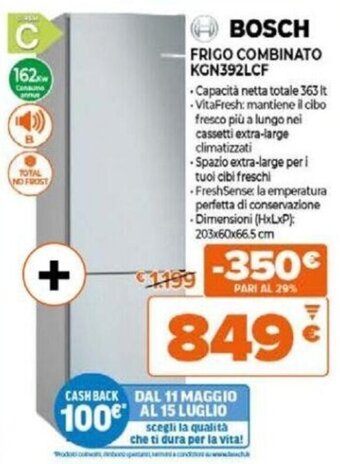 Expert BOSCH FRIGO COMBINATO KGN392LCF offerta