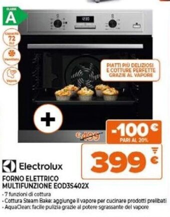 Expert Electrolux FORNO ELETTRICO MULTIFUNZIONE EOD3S402X offerta