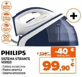 Expert PHILIPS SISTEMA STIRANTE HI5920 offerta