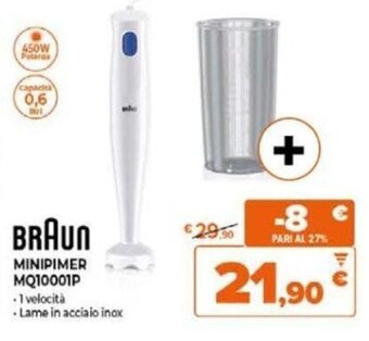 Expert BRAUN MINIPIMER MQ10001P offerta