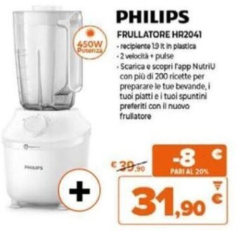 Expert PHILIPS FRULLATORE HR2041 offerta