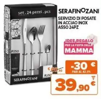 SERAFINOZANI SERVIZIO DI POSATE IN ACCIAO INOX ASSO 24PZ