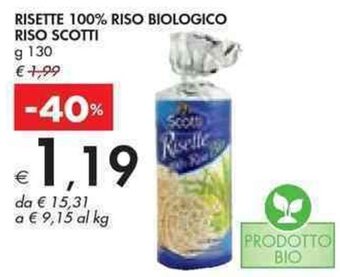 Bennet RISETTE 100% RISO BIOLOGICO RISO SCOTTI g 130 offerta