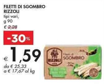Bennet FILETTI DI SGOMBRO RIZZOLI g 90 offerta