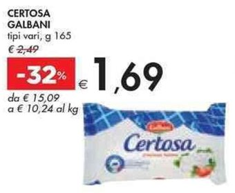 Bennet CERTOSA GALBANI g 165 offerta