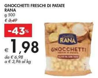 Bennet GNOCCHETTI FRESCHI DI PATATE RANA g 500 offerta