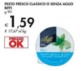 Bennet PESTO FRESCO CLASSICO O SENZA AGLIO BIFFI g 90 offerta