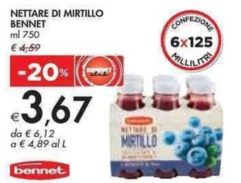 Bennet NETTARE DI MIRTILLO BENNET ML 750 offerta