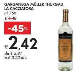 GARGANEGA MÜLLER THURGAU LA CACCIATORA ml 750