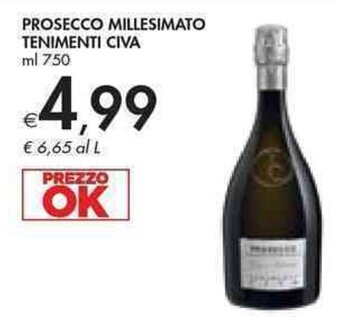Bennet PROSECCO MILLESIMATO TENIMENTI CIVA ml 750 offerta