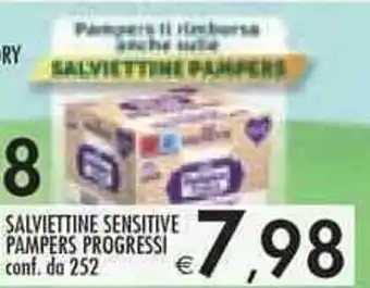 Bennet SALVIETTINE SENSITIVE PAMPERS PROGRESSI conf. da 252 offerta