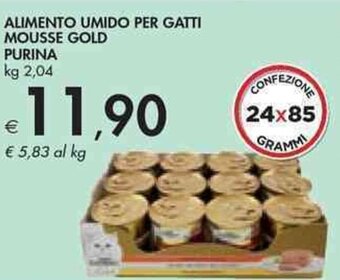 Bennet ALIMENTO UMIDO PER GATTI MOUSSE GOLD PURINA kg 2,04 offerta