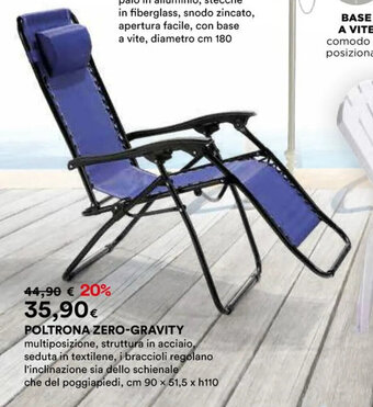 Ipercoop POLTRONA ZERO-GRAVITY offerta