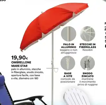 Ipercoop OMBRELLONE MARE STAR offerta