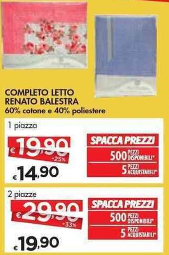Bennet COMPLETO LETTO RENATO BALESTRA 2 piazze offerta