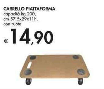 Bennet CARRELLO PIATTAFORMA capacità kg 200, cm 57.5x29x11h, offerta