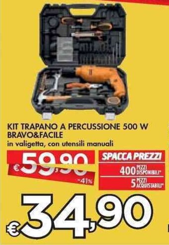 Bennet KIT TRAPANO A PERCUSSIONE 500 W BRAVO&FACILE offerta