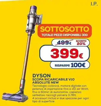 Euronics DYSON SCOPA RICARICABILE V10 ABSOLUTE NEW offerta