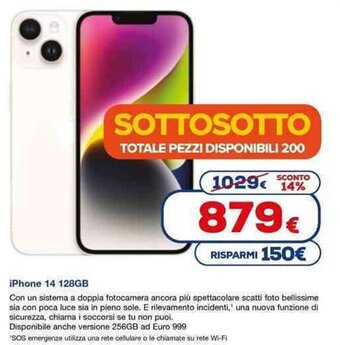 Euronics iPhone 14 128GB offerta