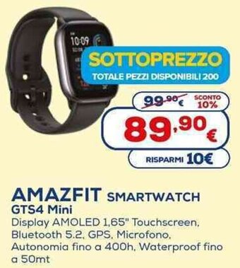 Euronics AMAZFIT SMARTWATCH GTS4 Mini offerta