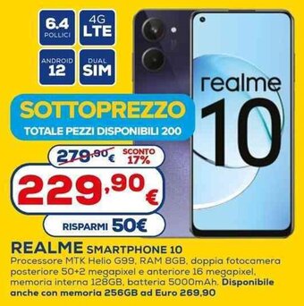 Euronics REALME SMARTPHONE 10 offerta