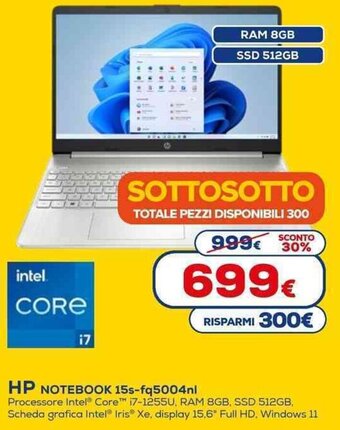 Euronics HP NOTEBOOK 15s-fq5004nl offerta