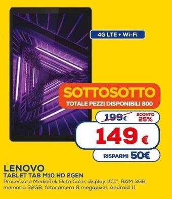 Euronics LENOVO TABLET TAB M10 HD 2GEN offerta