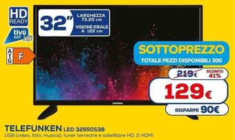 Euronics TELEFUNKEN LED 32550S38 offerta