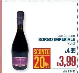 Unes Borgo imperiale lambrusco offerta