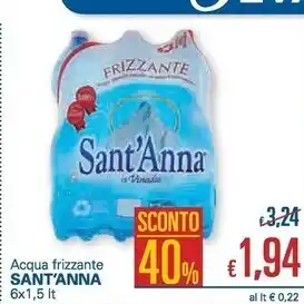 Unes Sant'anna acqua frizzante offerta