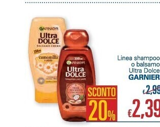 Unes Garnier linea shampoo o balsamo ultra dolce offerta